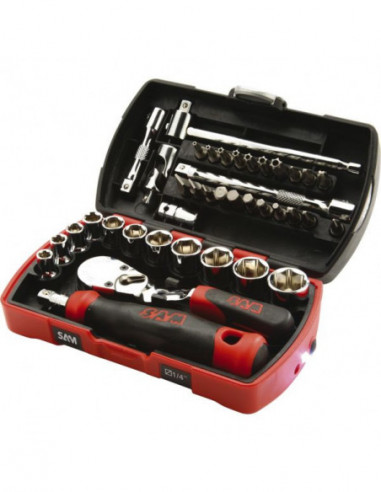 Coffret Cliquet et douilles 1/4" coffret pocket light