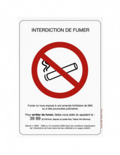 Panneau interdiction de fumer et vapoter