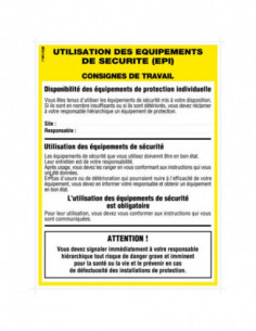 Affichage des consignes légales 2