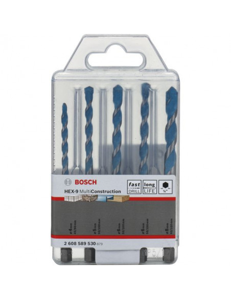 Set forêts hexgonal 1/4'' diamètre4/5/6x2/8 mm