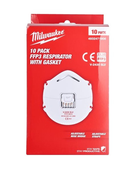 Lot 10 masques FFP3 avec valve Milwaukee